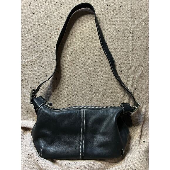 Vintage Coach 9564 Black Smooth Leather Demi Hobo Shoulder Bag Y2K - Picture 1 of 8